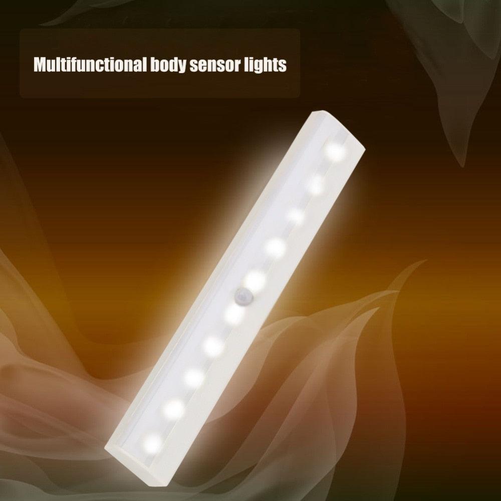 10 LED Wireless PIR Motion Sensor Light Intelligent Portable Infrared Induction Lamp Night Lights for Cabinet Closet Use 4*AAA - LED Lights For Sale : Affordable LED Solutions : Wholesale Prices