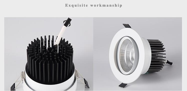 Dimmable Led downlight light COB Ceiling Spot Light 3w 5w 7w 9w 12W 15W ceiling recessed Lights Indoor Lighting AC110V-220V