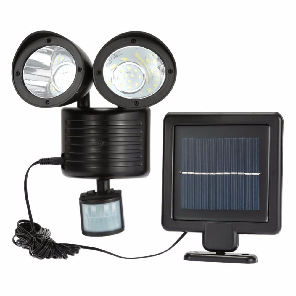 LED Solar Light Twin Head PIR Motion Sensor Lighting Outdoor Garden Solar lamp Waterproof Street Security lamp
