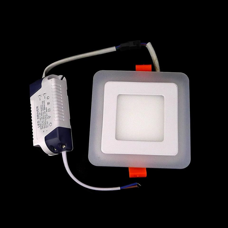 Ultra Thin LED Ceiling Panel Light 6W 9W 16W 24W LED Downlight Round Square Two Color Panel Light Recessed Indoor Spot Light