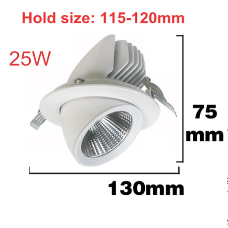 Super Bright 10W 15W 25W 30W LED Trunk Light Gimbal Light Adjustable COB Dimmable Rotation Recessed Ceiling Downlight AC85-265V