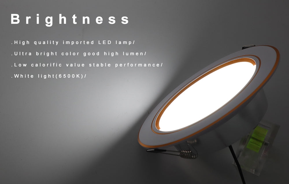 AC 220V LED Downlight Golden Silvery Ceiling Lamp Round Recessed 5W 9W 12W 15W 18W Led Light Bulb White/Warm white LED Down Lamp