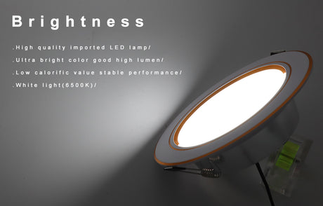 AC 220V LED Downlight Golden Silvery Ceiling Lamp Round Recessed 5W 9W 12W 15W 18W Led Light Bulb White/Warm white LED Down Lamp