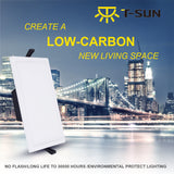 T-SUNRISE Ultra Thin LED Panel Downlight 8W 16W 24W 32W Round/Square LED Ceiling Recessed Lights Power Supply Included SMD4014