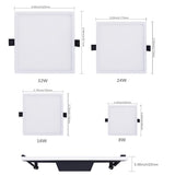 T-SUNRISE Ultra Thin LED Panel Downlight 8W 16W 24W 32W Round/Square LED Ceiling Recessed Lights Power Supply Included SMD4014