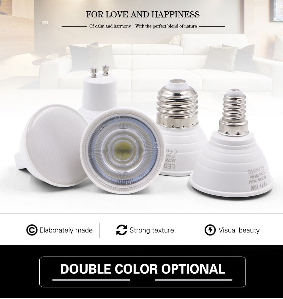 E27 E14 MR16 GU5.3 GU10 Lampada LED Bulb 6W 220V Bombillas LED Lamp Spotlight Lamparas Spot Light
