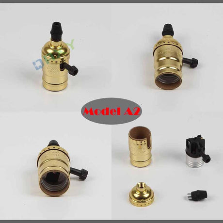 Vintage Retro Lamp Socket E27/E26 Screw Base Golden/Silver/Black Lamp Holder Fitting To Pendant Lamp Desk Lamp Wall Light