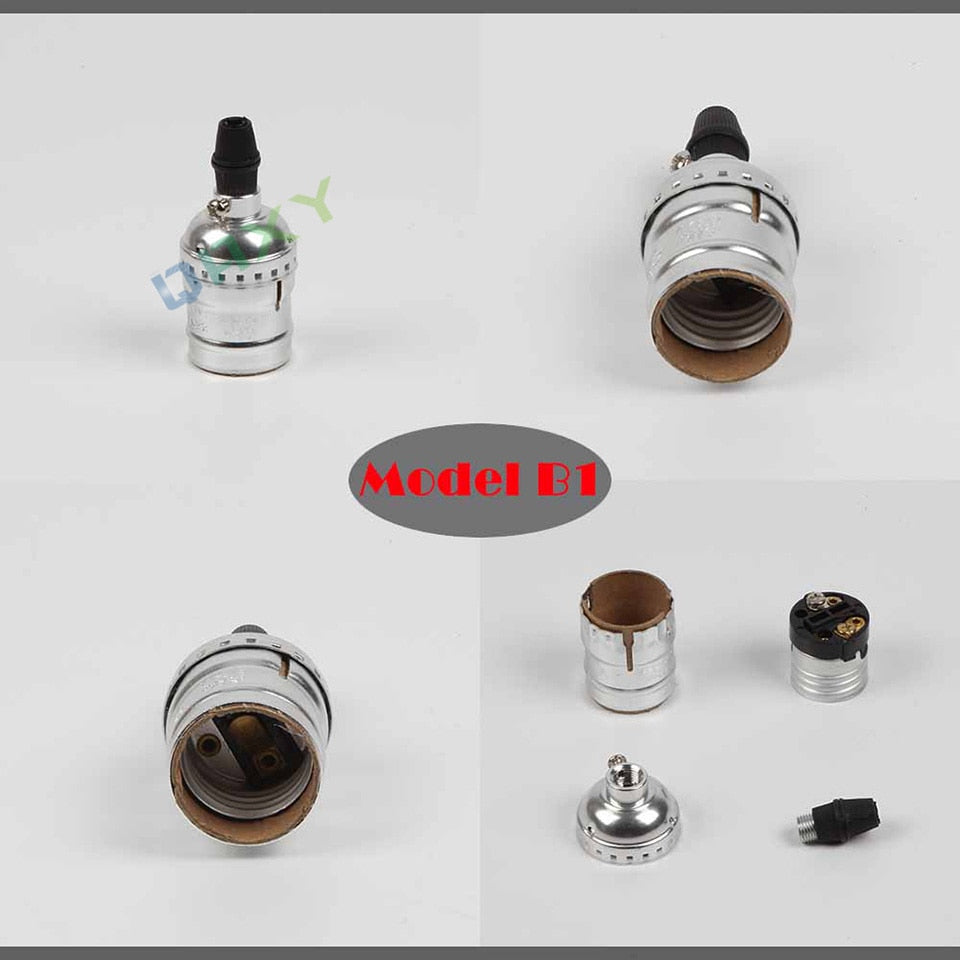 Vintage Retro Lamp Socket E27/E26 Screw Base Golden/Silver/Black Lamp Holder Fitting To Pendant Lamp Desk Lamp Wall Light