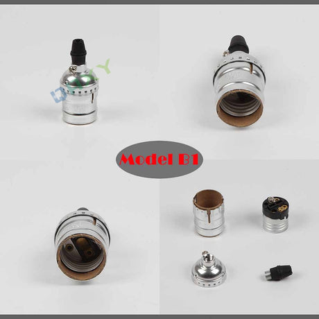 Vintage Retro Lamp Socket E27/E26 Screw Base Golden/Silver/Black Lamp Holder Fitting To Pendant Lamp Desk Lamp Wall Light