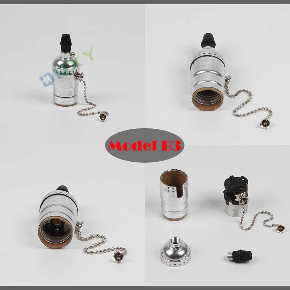 Vintage Retro Lamp Socket E27/E26 Screw Base Golden/Silver/Black Lamp Holder Fitting To Pendant Lamp Desk Lamp Wall Light