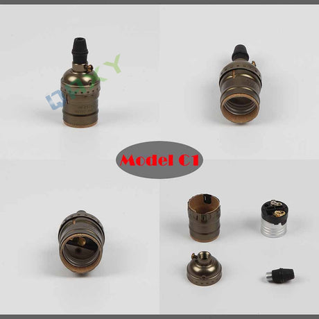 Vintage Retro Lamp Socket E27/E26 Screw Base Golden/Silver/Black Lamp Holder Fitting To Pendant Lamp Desk Lamp Wall Light