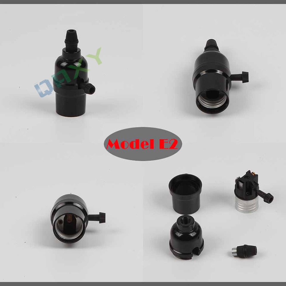 Vintage Retro Lamp Socket E27/E26 Screw Base Golden/Silver/Black Lamp Holder Fitting To Pendant Lamp Desk Lamp Wall Light