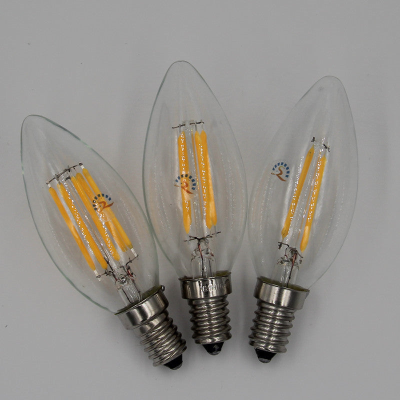 E14 COB LED Candle Lamp C35 B10 2w 4w 6w Flame Frosted LED Filament Bulb light 220v 230v AC Crystal chandelier light source