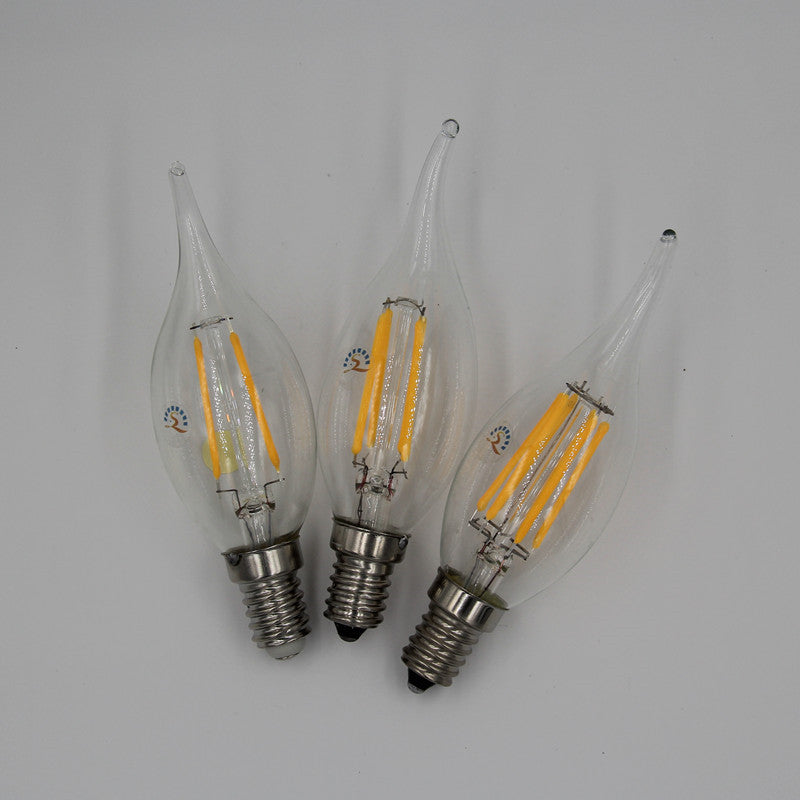 E14 COB LED Candle Lamp C35 B10 2w 4w 6w Flame Frosted LED Filament Bulb light 220v 230v AC Crystal chandelier light source