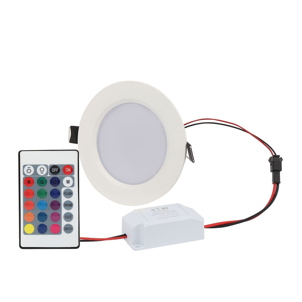 LED Panel Light With Remote Control 5W 10W RGB Round Downlight Lamp Ceiling Lights Indoor Lighting Spot Led Lights Decor