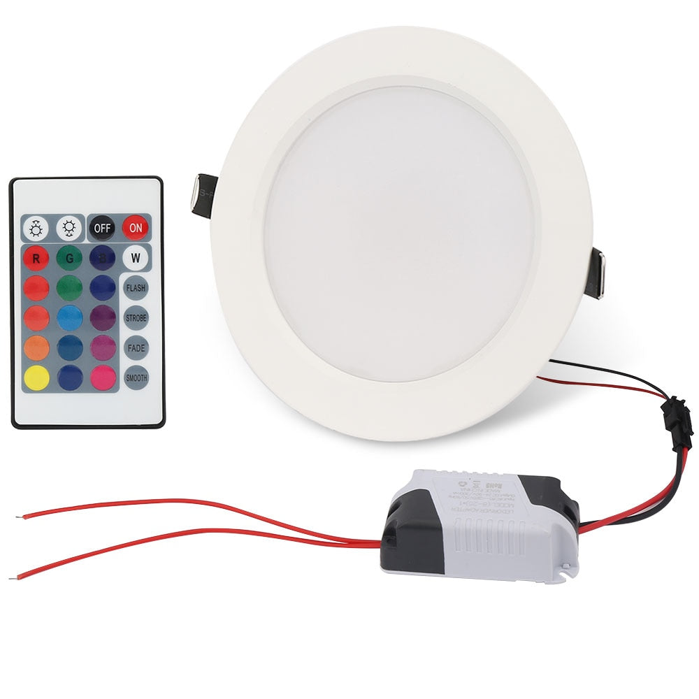 LED Panel Light With Remote Control 5W 10W RGB Round Downlight Lamp Ceiling Lights Indoor Lighting Spot Led Lights Decor