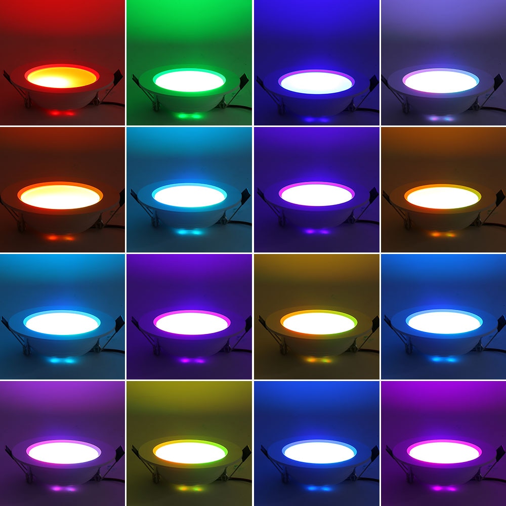 LED Panel Light With Remote Control 5W 10W RGB Round Downlight Lamp Ceiling Lights Indoor Lighting Spot Led Lights Decor