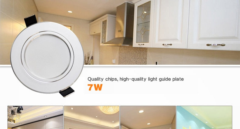Led Downlight 3W 5W 7W 9W 12W 15W 18W AC 220V 230V 110V Ceiling Bathroom Lamps Living Room Light Home Indoor Lighting
