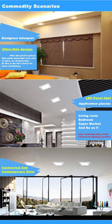 DBF Ultra Thin Design 3W 4W 6W 9W 12W 15W LED Surface Ceiling Recessed Grid Downlight + Square Panel Light