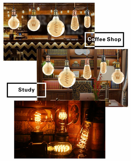 Spiral Light LED Filament Bulb 4W E27 Retro Vintage Lamps Decorative Lighting Dimmable Edison Lamp