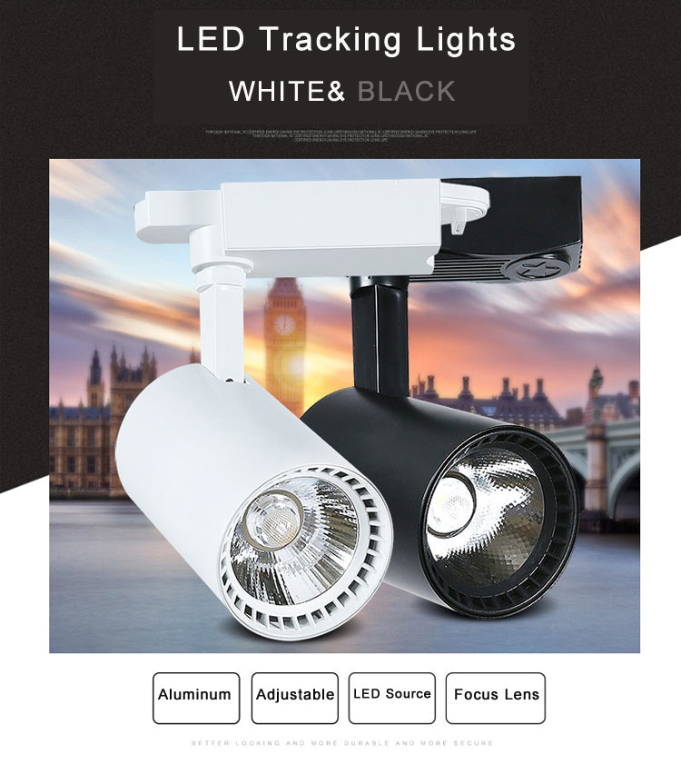 Modern LED Track Lights 7W High Power White Aluminum Spotlight Super Bright Ajustable Super Market Shop Ceiling Dynasty Lighting