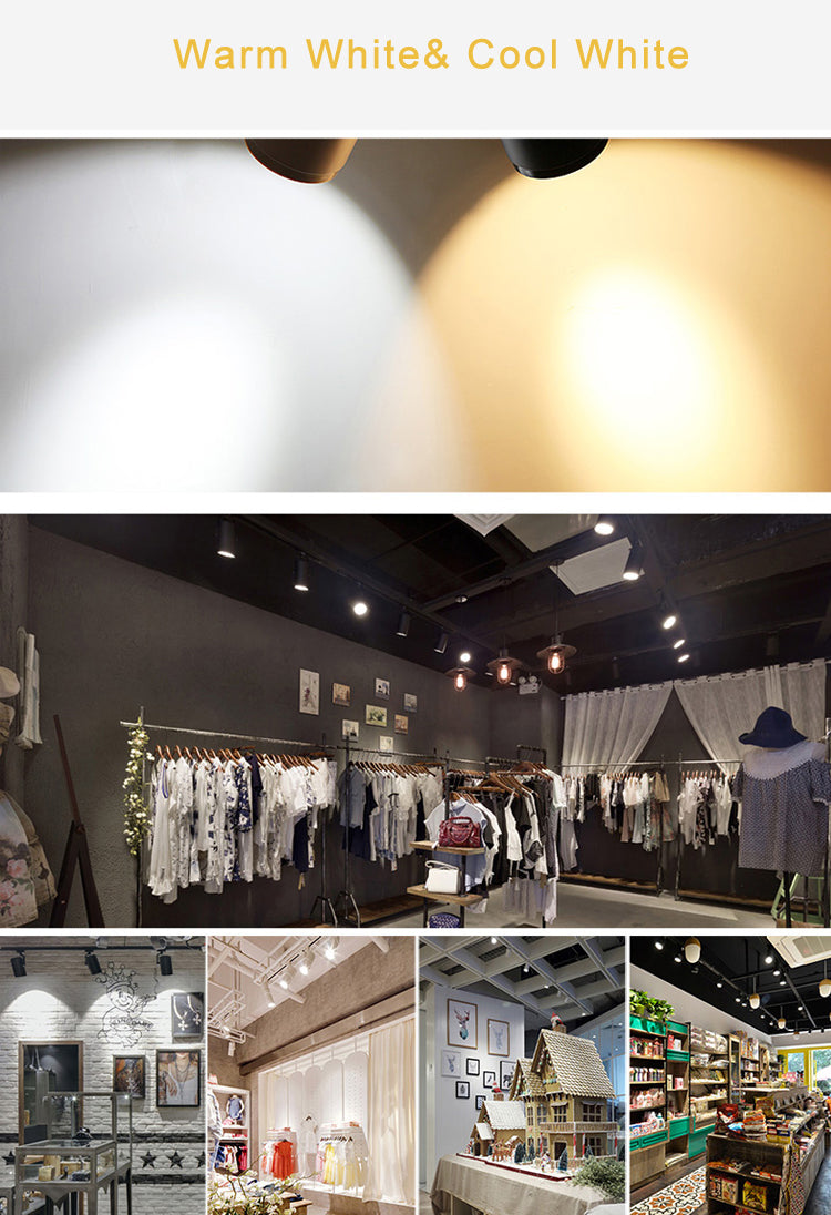 Modern LED Track Lights 7W High Power White Aluminum Spotlight Super Bright Ajustable Super Market Shop Ceiling Dynasty Lighting