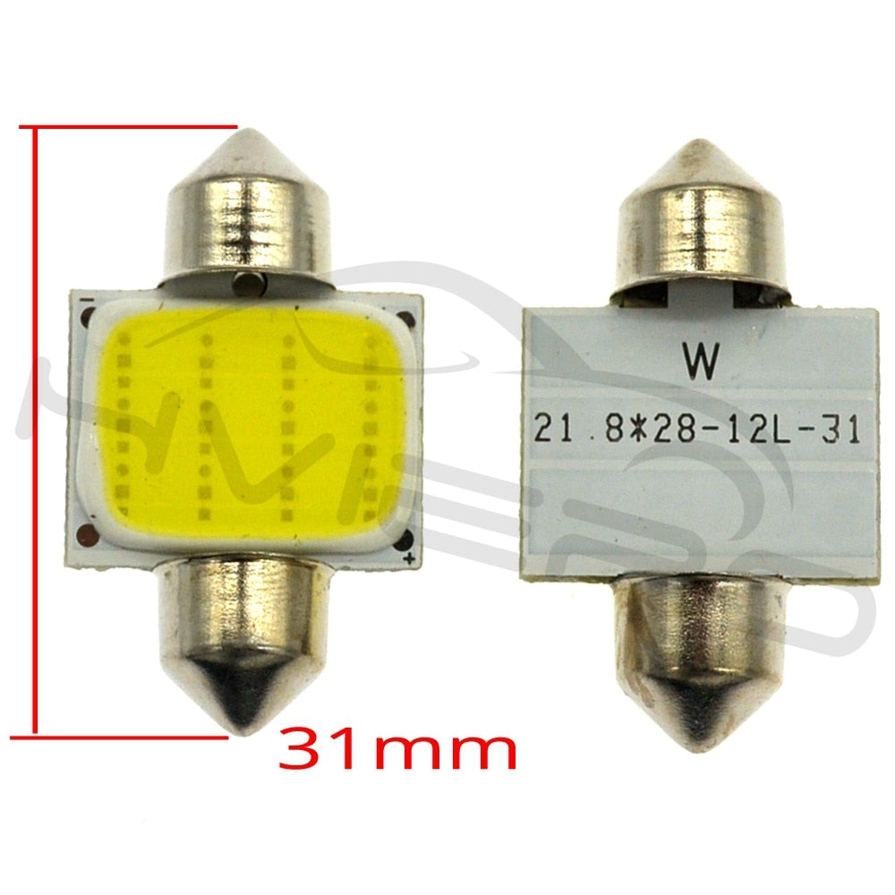White Cob 12Led Festoon Dome Lights Reading Lamp 31mm 36mm 39mm 42mm C5W C10W Auto Led Door Lights Backup Bulb Tail Bulbs DC 12v