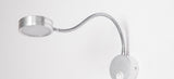 LED Wall Lamps With Knob Switch 5W AC90-260V Silver Bedroom Bedside Reading Light Direction Adjustable Indoor Lighting