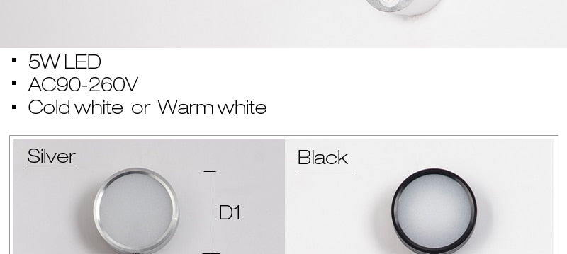 LED Wall Lamps With Knob Switch 5W AC90-260V Silver Bedroom Bedside Reading Light Direction Adjustable Indoor Lighting