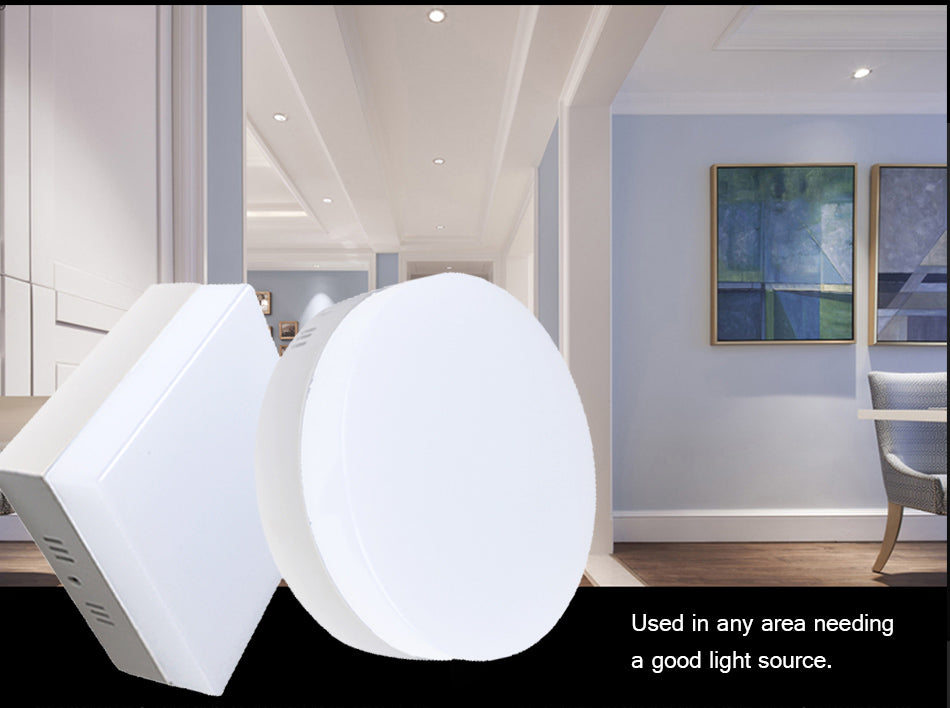 HOTOOK LED Panel Dimmable LED Downlight 6W 12W 18W 24W Mini Square Round Surface Mounted LED Ceiling lamp for Home Kitchen