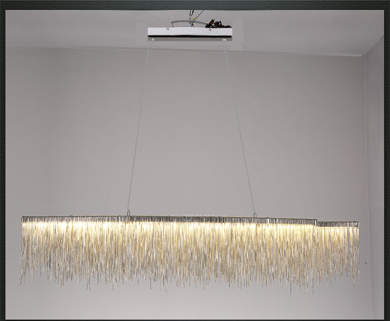 Postmodern Designer Pendant Lights Nordic Tassel Restaurant Luxury Hotel Engineering Chain Living Room Art Hanging Lights