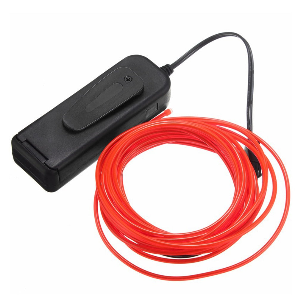 Neon Cord Led EL Wire String Led Strip Flexible Light Rope Tube car Dance Party 2M 3M 5M Battery Powered With Controller led RGB