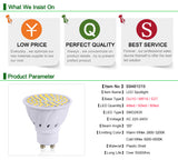 LED Bulb 220V 240V MR16 GU10 LED Lamp LED Spotlight Bulb Lampada 48 60 80 LEDs SMD 2835 For Indoor Home Spot Light
