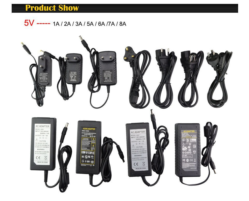 Led Power Supply Adapter Transformer AC 100-240V to DC 5V 12V 24V 1A 2A 3A 4A 5A 6A 10A Led driver Converter EU/US/UK/AU plug