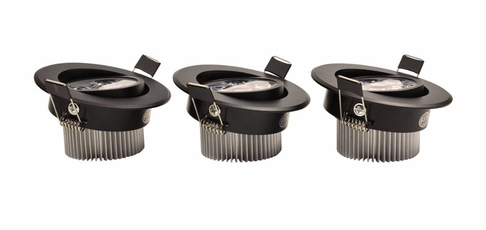 Led Downlight Dimmable 3W 4W 5W 110V 220V Black Shell Round Ceiling Recessed Spot led Light lamp IP40 Indoor Lighting