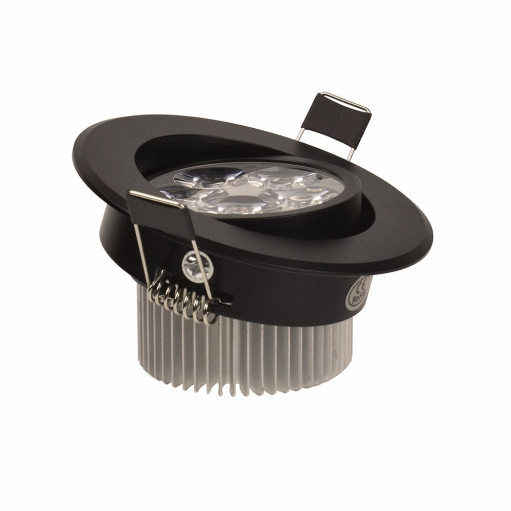 Led Downlight Dimmable 3W 4W 5W 110V 220V Black Shell Round Ceiling Recessed Spot led Light lamp IP40 Indoor Lighting