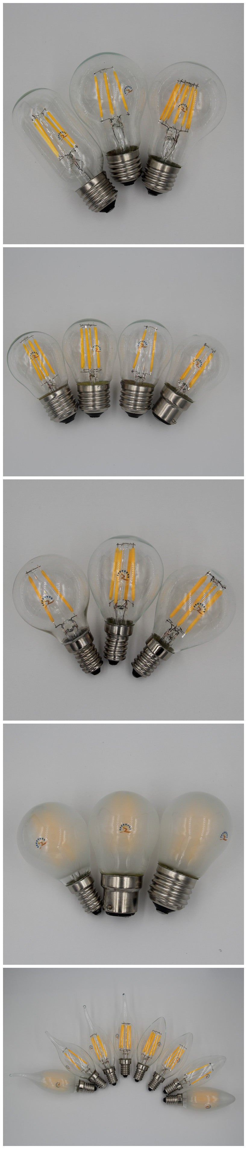 Clear LED Filament Bulb E14 E12 B22 E27 E26 A60 A19 G45 G14 C35 B10 Warm White Edison retro LED light Lamp 220V 230V 110V