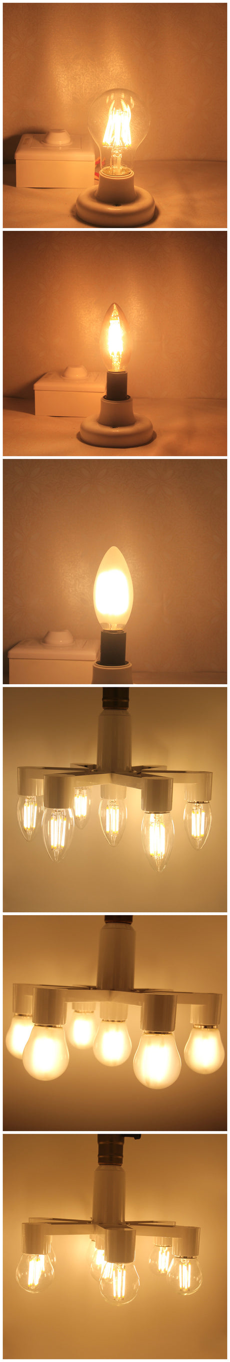 Clear LED Filament Bulb E14 E12 B22 E27 E26 A60 A19 G45 G14 C35 B10 Warm White Edison retro LED light Lamp 220V 230V 110V