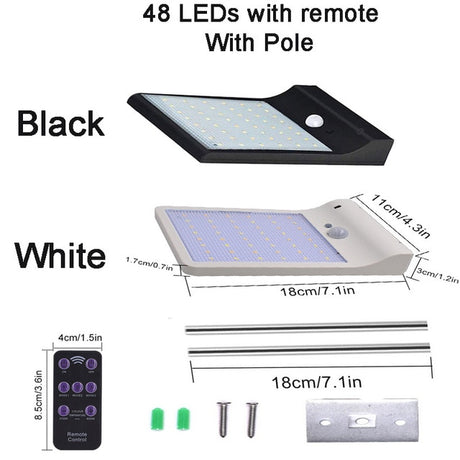 PIR motion sensor Solar Street light 3 modes Outdoor light wall lamp Waterproof Energy Saving Yard Path Home Garde