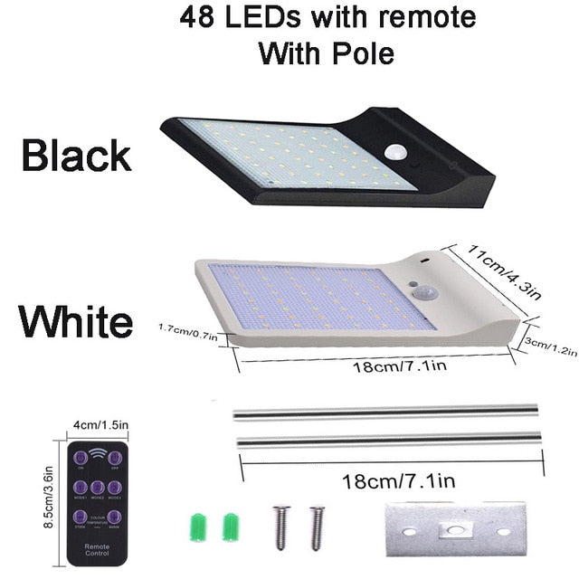 PIR motion sensor Solar Street light 3 modes Outdoor light wall lamp Waterproof Energy Saving Yard Path Home Garde