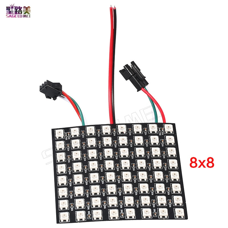 DC5V 8*8/16*16/8*32cm Pixel WS2812B LED Full Color Panel Digital Flexible Individually addressable Flex RGB Lights Display Board