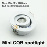 LED DOWNLIGHT 40MM HOLE ROUND 3W DIMMABLE COB MINI SPOT LED DOWNLIGHT INDOOR HOME LAMPS