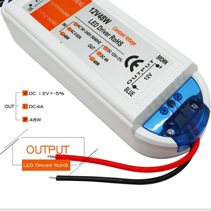 LED Driver AC 110V 220V to DC12V Led Power Adapter Transformers for LED Strip 18W 28W 48W 72W 100W Power Supply