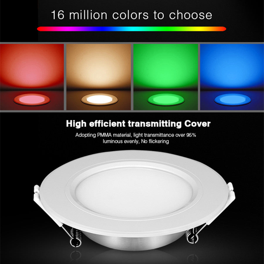 Milight 9W Square 12W LED Downlight Panel Dimmable RGB CCT AC85-265V Round Recessed LED Downlights Indoor Bed Room Lighting