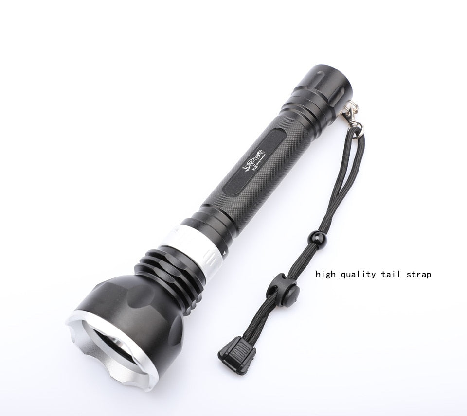 LED waterproof underwater diver diving yellow light T6 LED flashlight white light yellow light torch 18650 battery