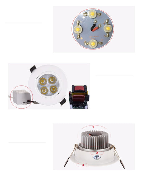 LED Downlight 9W 12W 15W Dimmable Warm White Nature White Pure White Recessed LED Lamp Spot Light AC85-265V