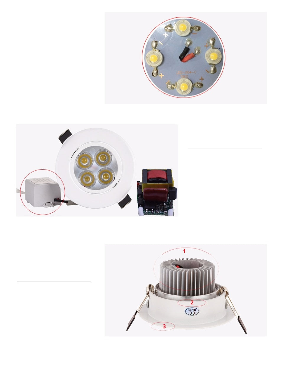 LED Downlight 9W 12W 15W Dimmable Warm White Nature White Pure White Recessed LED Lamp Spot Light AC85-265V