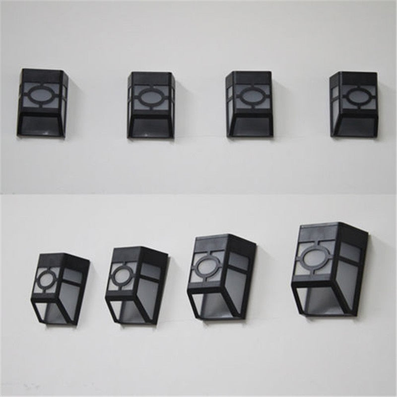 Solar Powered Wall Mount LED Light Outdoor Garden Path Landscape Fence Yard Lamp