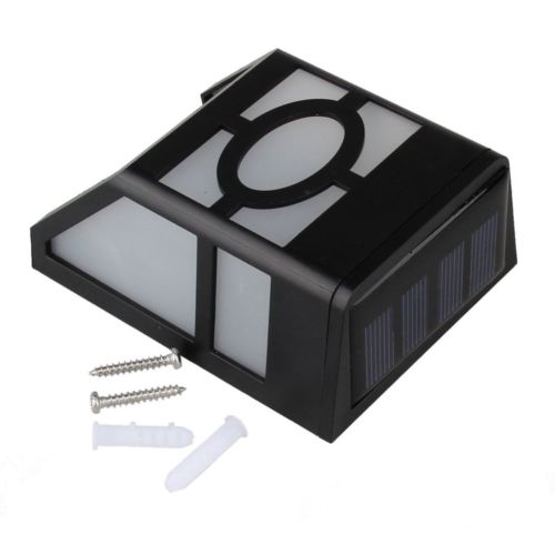 Solar Powered Wall Mount LED Light Outdoor Garden Path Landscape Fence Yard Lamp