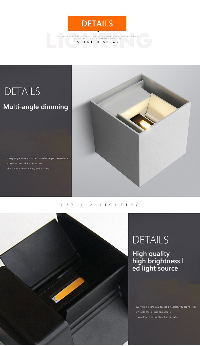 Led Wall Light IP65 7/10W Waterproof Outdoor indoor Led Wall Lamp modern Aluminum Adjustable angle AC90~260V Porch Light ZBW0002